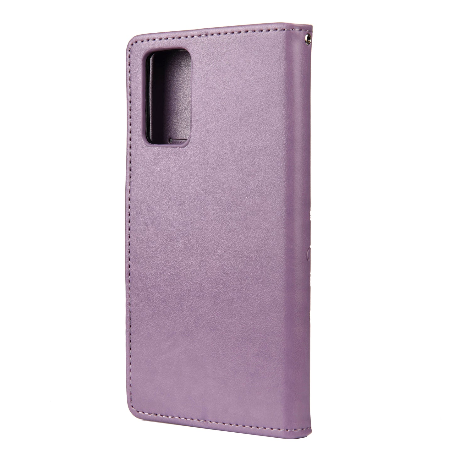 Imprint Butterflies Wallet Stand Flip Leather Phone Cover for Samsung Galaxy S20 FE 4G/FE 5G/S20 Lite/S20 FE 2022 - Light Purple