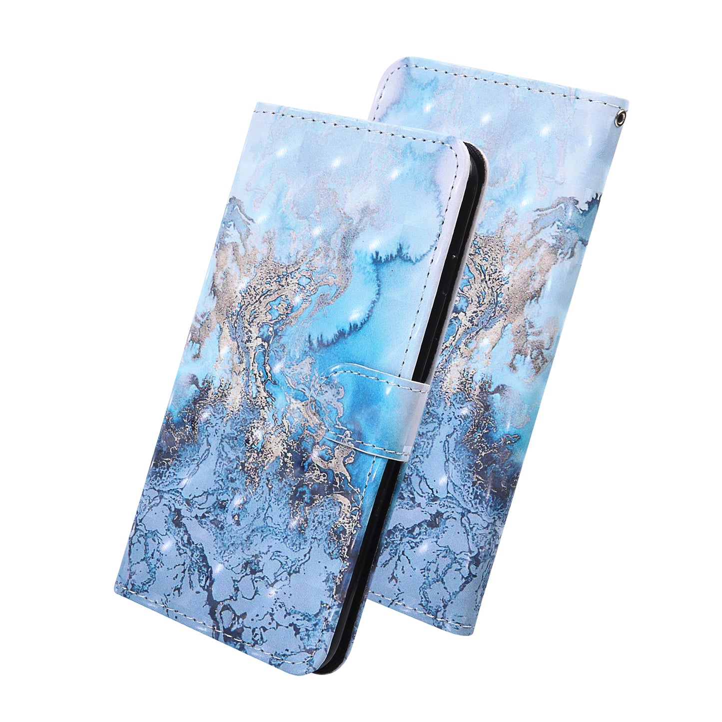 Light Spot Decor Pattern Printing Wallet Stand Leather Shell with Strap for Samsung Galaxy S20 FE 4G/FE 5G/S20 Lite/S20 FE 2022 - Special Grain