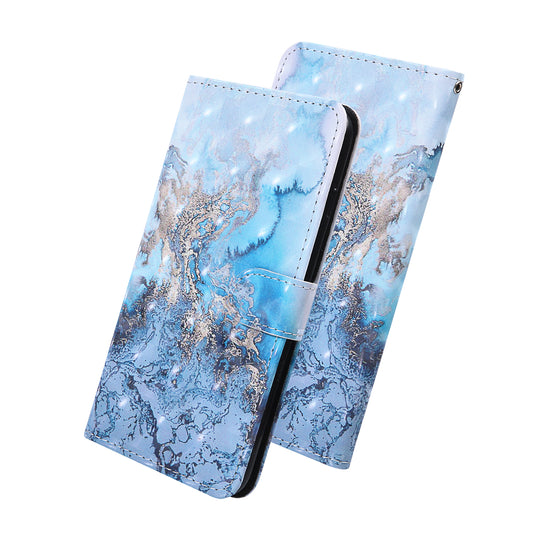 Light Spot Decor Pattern Printing Wallet Stand Leather Shell with Strap for Samsung Galaxy S20 FE 4G/FE 5G/S20 Lite/S20 FE 2022 - Special Grain