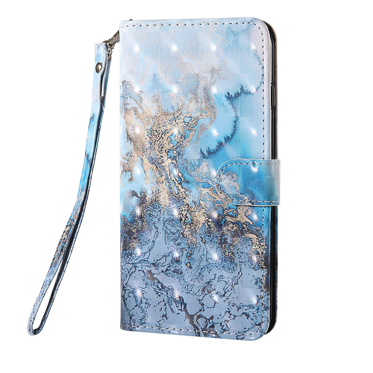 Light Spot Decor Pattern Printing Wallet Stand Leather Shell with Strap for Samsung Galaxy S20 FE 4G/FE 5G/S20 Lite/S20 FE 2022 - Special Grain