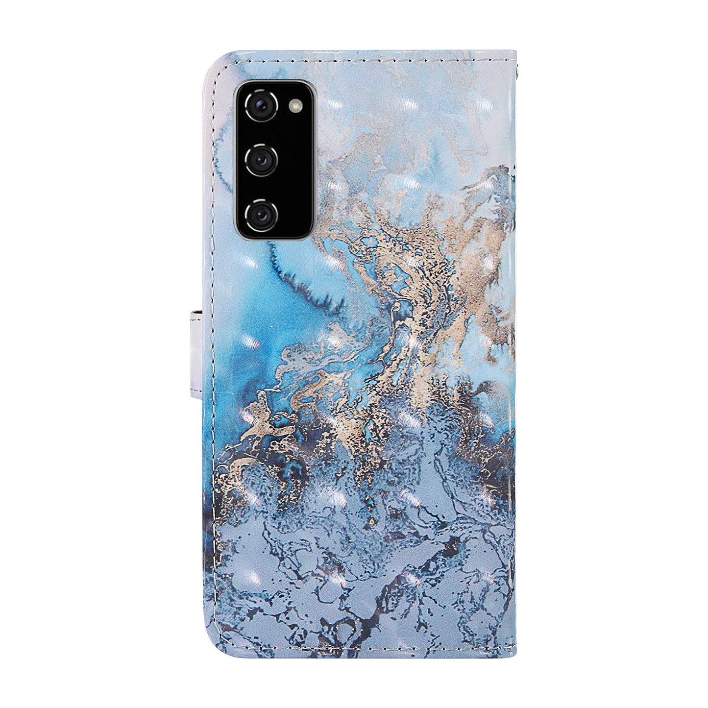 Light Spot Decor Pattern Printing Wallet Stand Leather Shell with Strap for Samsung Galaxy S20 FE 4G/FE 5G/S20 Lite/S20 FE 2022 - Special Grain