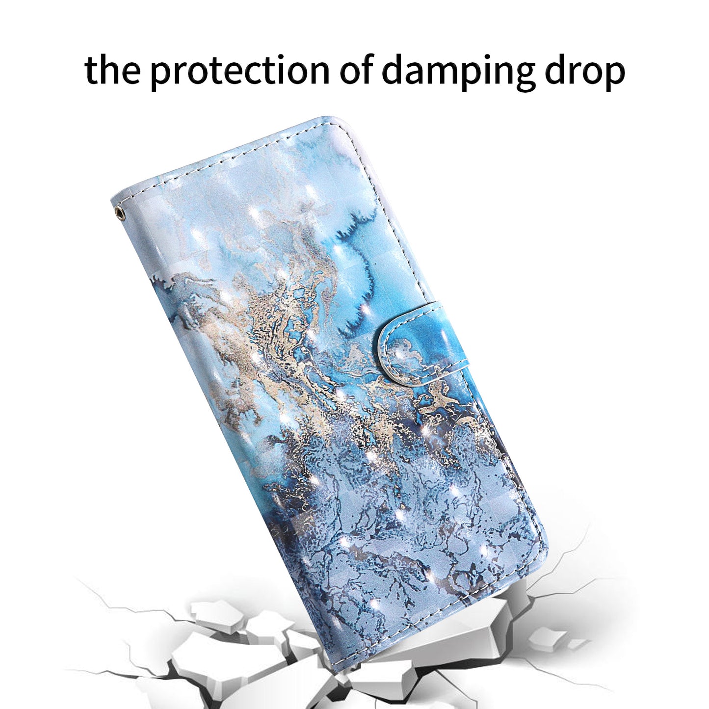Light Spot Decor Pattern Printing Wallet Stand Leather Shell with Strap for Samsung Galaxy S20 FE 4G/FE 5G/S20 Lite/S20 FE 2022 - Special Grain
