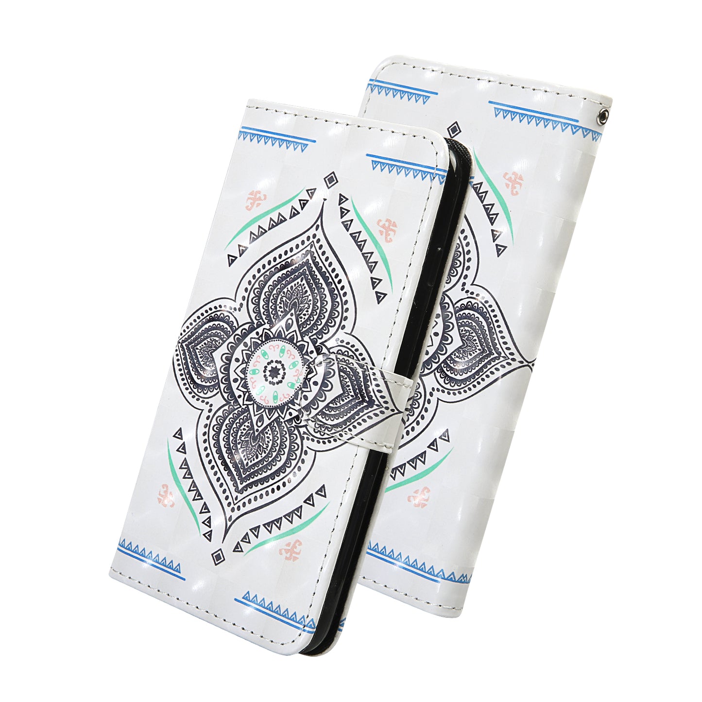 Light Spot Decor Pattern Printing Wallet Stand Leather Shell with Strap for Samsung Galaxy S20 FE 4G/FE 5G/S20 Lite/S20 FE 2022 - Mandala Flower