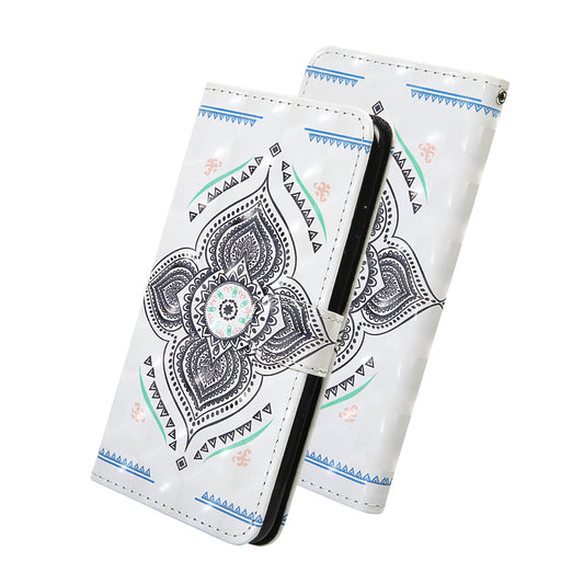 Light Spot Decor Pattern Printing Wallet Stand Leather Shell with Strap for Samsung Galaxy S20 FE 4G/FE 5G/S20 Lite/S20 FE 2022 - Mandala Flower