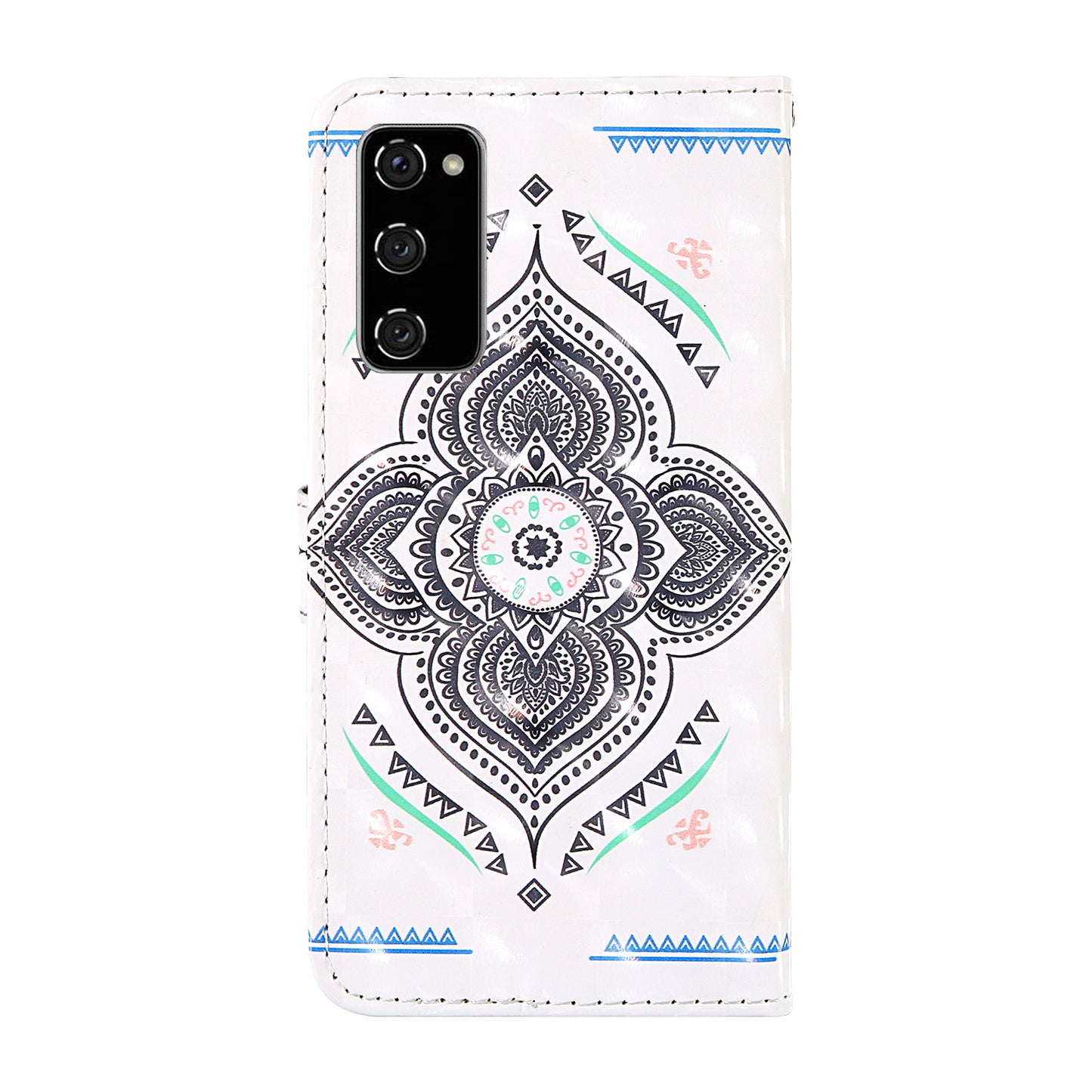 Light Spot Decor Pattern Printing Wallet Stand Leather Shell with Strap for Samsung Galaxy S20 FE 4G/FE 5G/S20 Lite/S20 FE 2022 - Mandala Flower