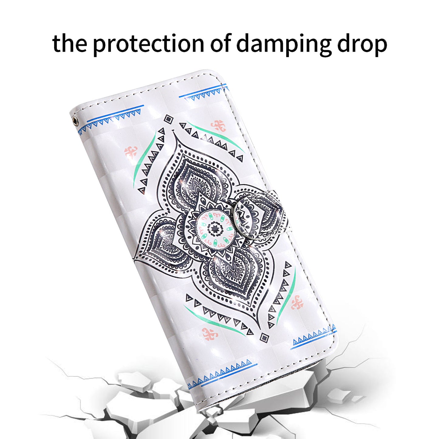 Light Spot Decor Pattern Printing Wallet Stand Leather Shell with Strap for Samsung Galaxy S20 FE 4G/FE 5G/S20 Lite/S20 FE 2022 - Mandala Flower
