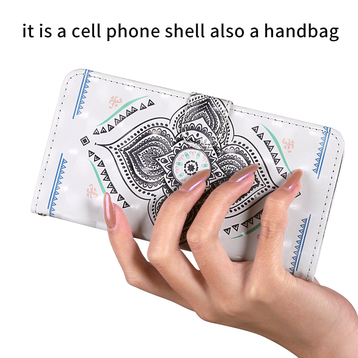 Light Spot Decor Pattern Printing Wallet Stand Leather Shell with Strap for Samsung Galaxy S20 FE 4G/FE 5G/S20 Lite/S20 FE 2022 - Mandala Flower