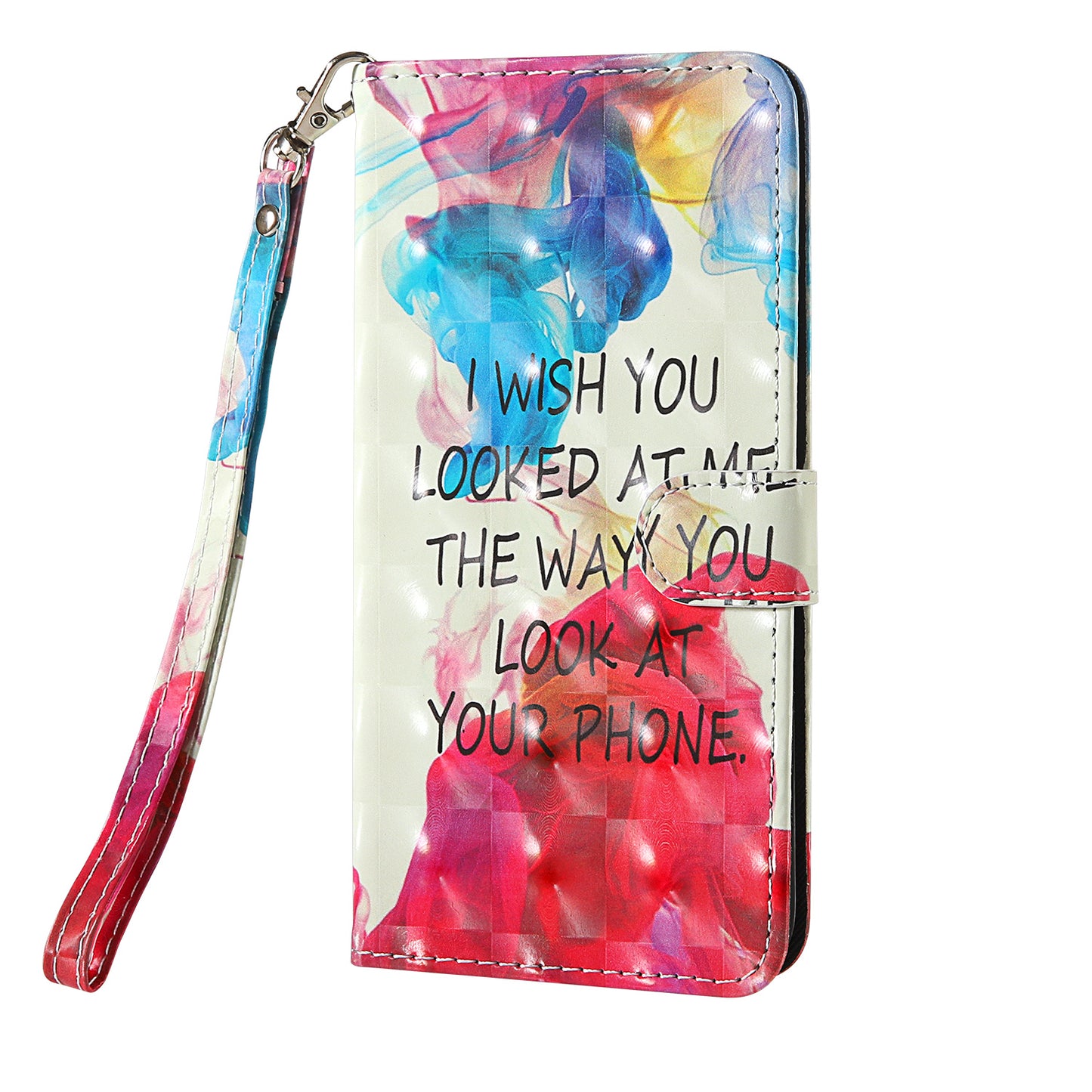 Light Spot Decor Pattern Printing Wallet Stand Leather Shell with Strap for Samsung Galaxy S20 FE 4G/FE 5G/S20 Lite/S20 FE 2022 - English Letters