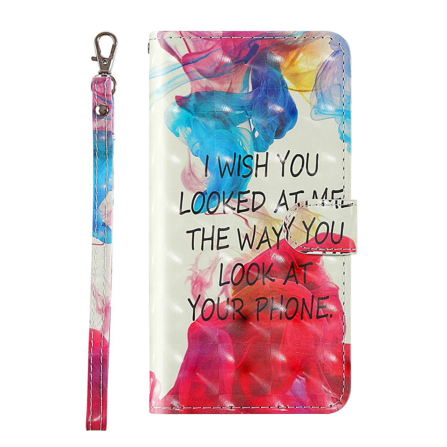 Light Spot Decor Pattern Printing Wallet Stand Leather Shell with Strap for Samsung Galaxy S20 FE 4G/FE 5G/S20 Lite/S20 FE 2022 - English Letters