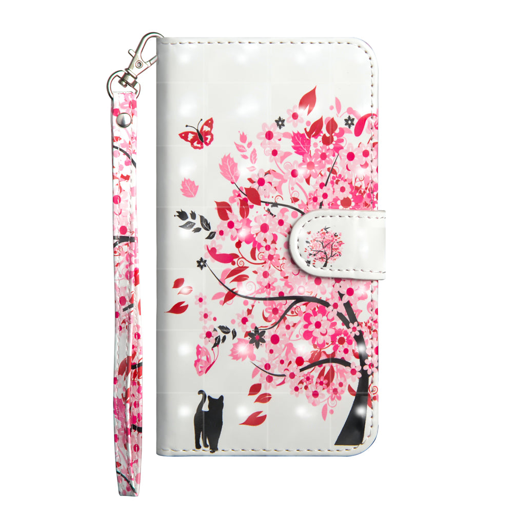 Light Spot Decor Pattern Printing Wallet Stand Leather Shell with Strap for Samsung Galaxy S20 FE 4G/FE 5G/S20 Lite/S20 FE 2022 - Flower Tree