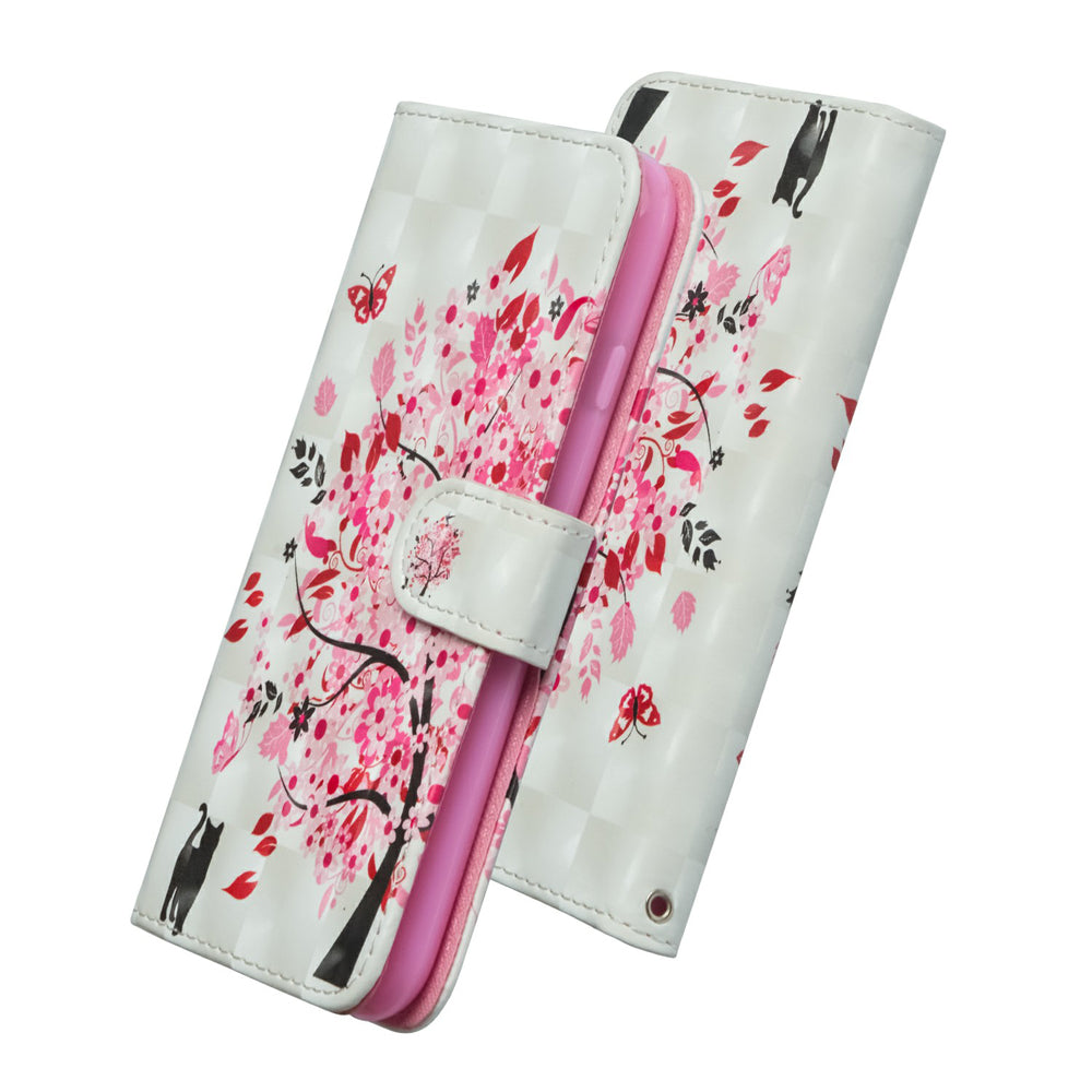 Light Spot Decor Pattern Printing Wallet Stand Leather Shell with Strap for Samsung Galaxy S20 FE 4G/FE 5G/S20 Lite/S20 FE 2022 - Flower Tree