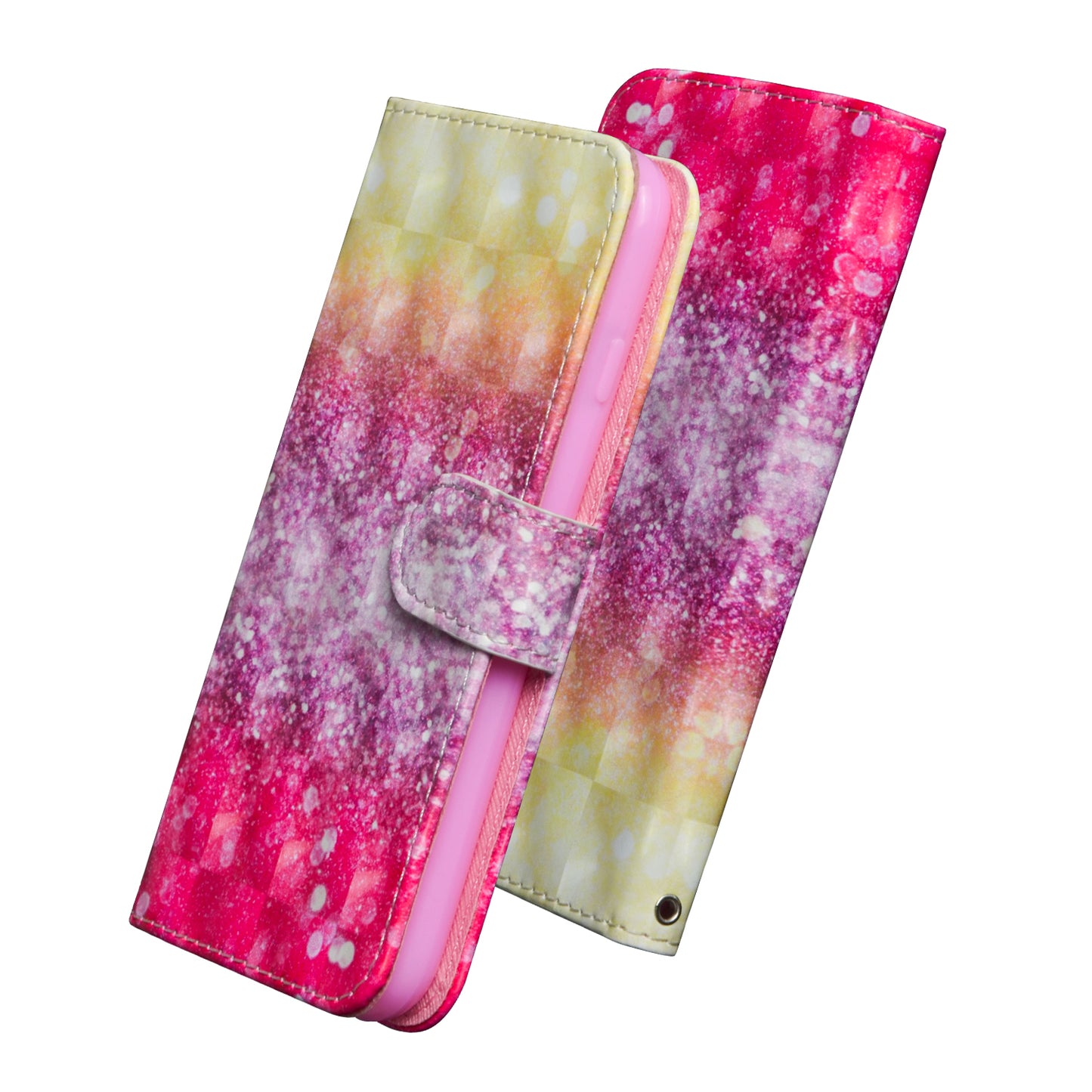 Light Spot Decor Pattern Printing Wallet Stand Leather Shell with Strap for Samsung Galaxy S20 FE 4G/FE 5G/S20 Lite/S20 FE 2022 - Glittery Elements