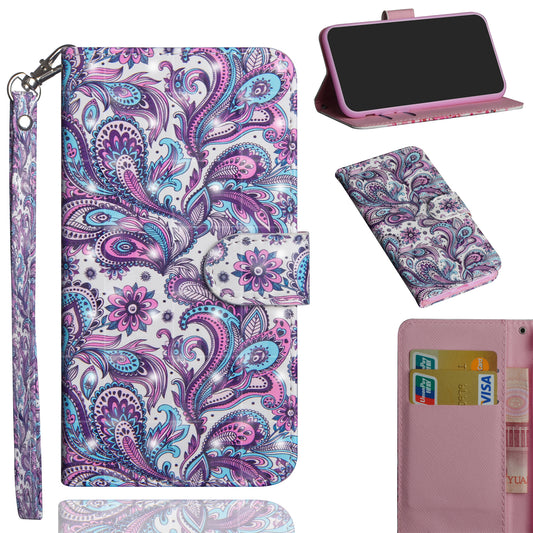 Light Spot Decor Pattern Printing Wallet Stand Leather Shell with Strap for Samsung Galaxy S20 FE 4G/FE 5G/S20 Lite/S20 FE 2022 - Paisley Flower