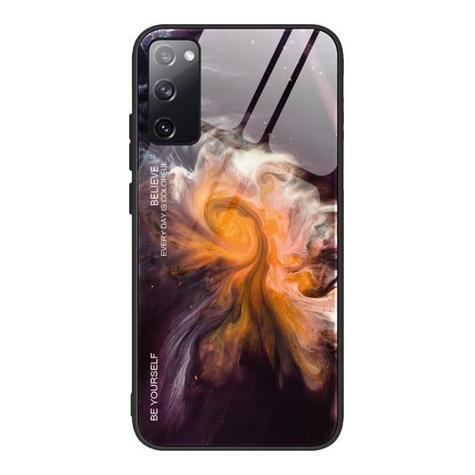 Marble Texture Tempered Glass Back + TPU Combo Case for Samsung Galaxy S20 FE 4G/FE 5G/S20 Lite/S20 FE 2022 - Style A