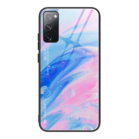 Marble Texture Tempered Glass Back + TPU Combo Case for Samsung Galaxy S20 FE 4G/FE 5G/S20 Lite/S20 FE 2022 - Style E
