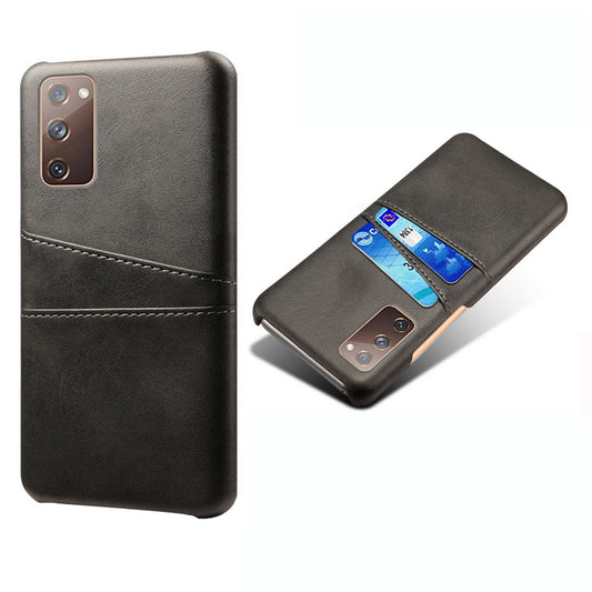KSQ for Samsung Galaxy S20 FE 4G/FE 5G/S20 Lite/S20 FE 2022 PU Leather + Plastic Shell with Card Holder Slots - Black