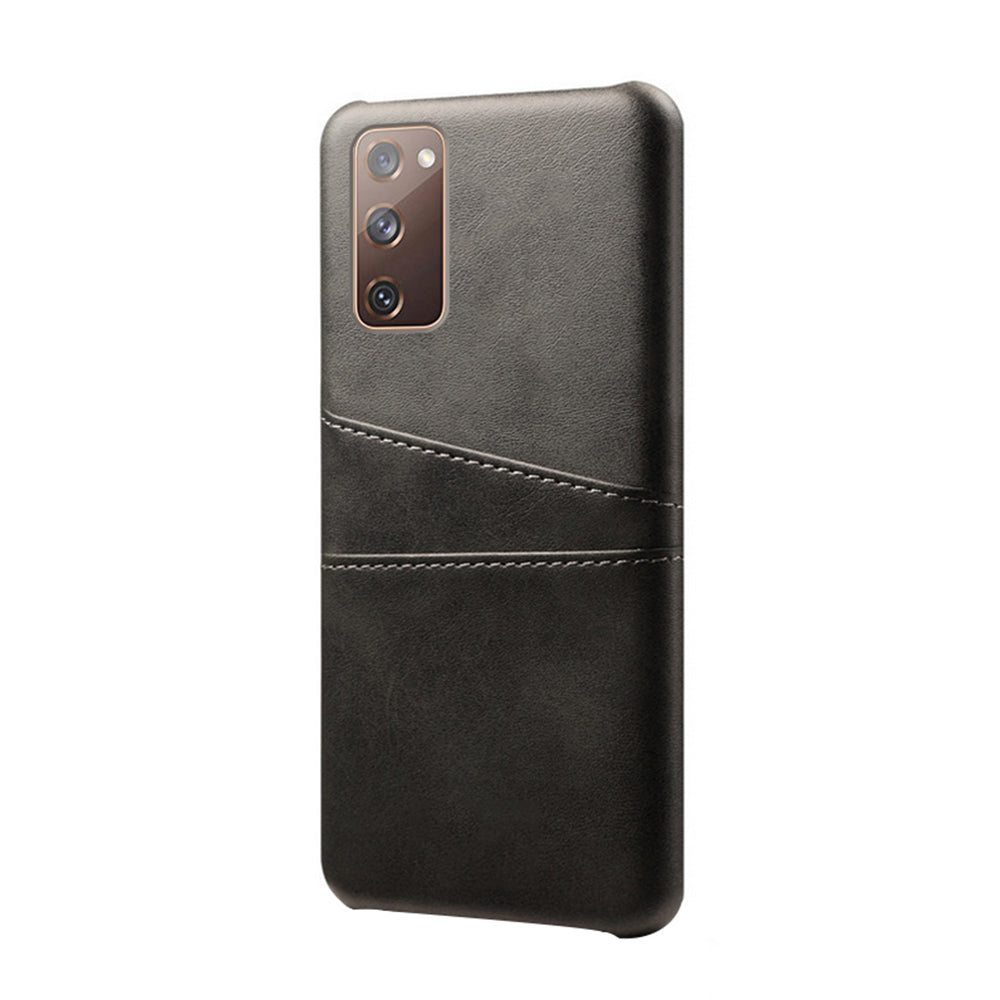 KSQ for Samsung Galaxy S20 FE 4G/FE 5G/S20 Lite/S20 FE 2022 PU Leather + Plastic Shell with Card Holder Slots - Black