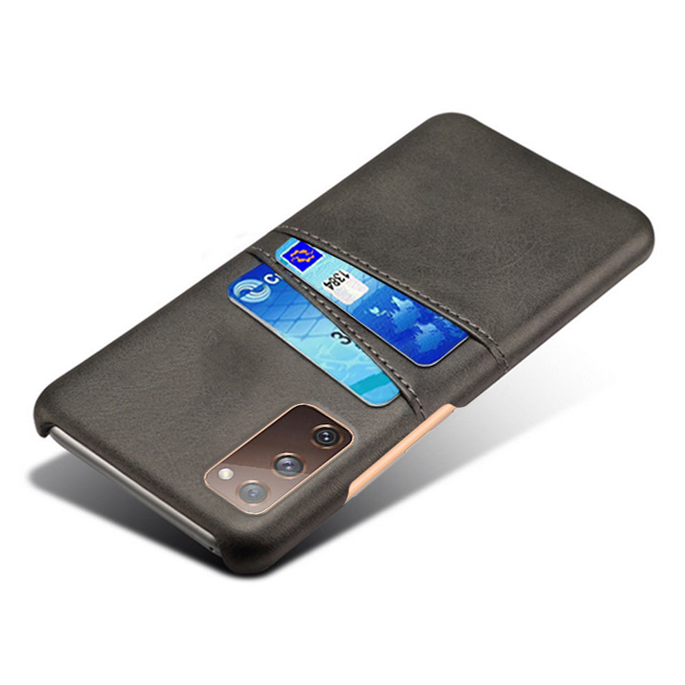 KSQ for Samsung Galaxy S20 FE 4G/FE 5G/S20 Lite/S20 FE 2022 PU Leather + Plastic Shell with Card Holder Slots - Black
