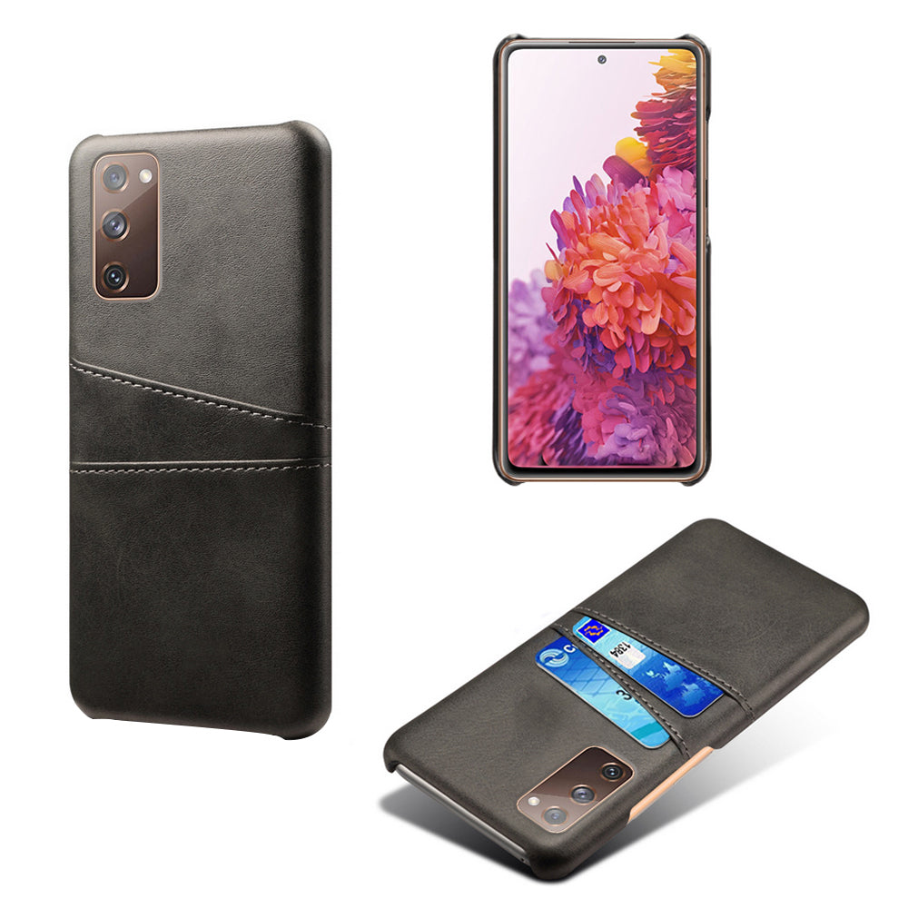KSQ for Samsung Galaxy S20 FE 4G/FE 5G/S20 Lite/S20 FE 2022 PU Leather + Plastic Shell with Card Holder Slots - Black