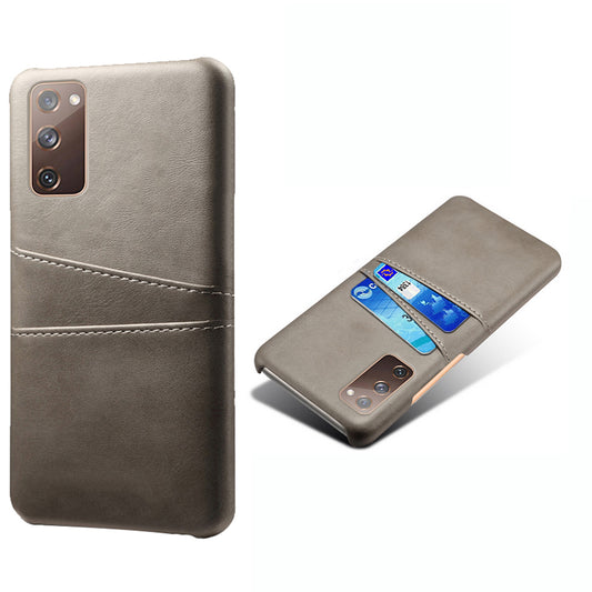 KSQ for Samsung Galaxy S20 FE 4G/FE 5G/S20 Lite/S20 FE 2022 PU Leather + Plastic Shell with Card Holder Slots - Grey