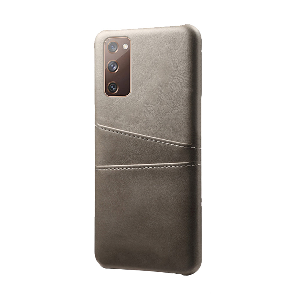 KSQ for Samsung Galaxy S20 FE 4G/FE 5G/S20 Lite/S20 FE 2022 PU Leather + Plastic Shell with Card Holder Slots - Grey