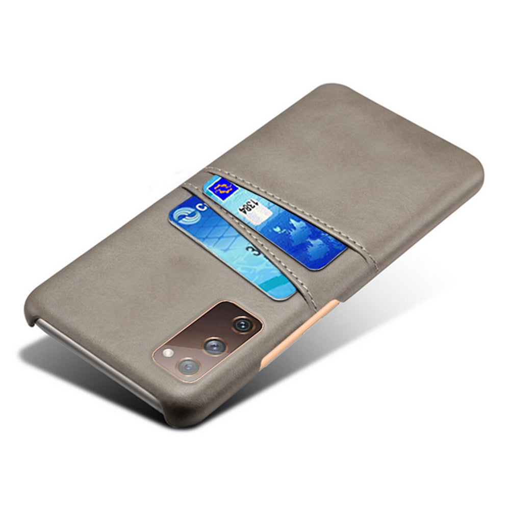 KSQ for Samsung Galaxy S20 FE 4G/FE 5G/S20 Lite/S20 FE 2022 PU Leather + Plastic Shell with Card Holder Slots - Grey