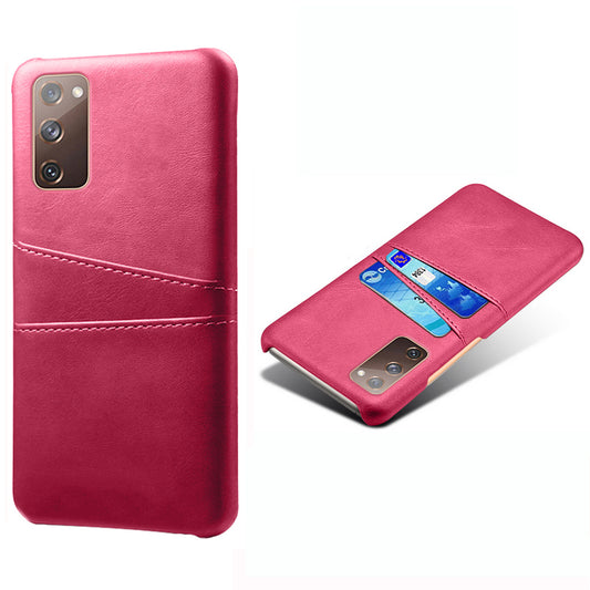 KSQ for Samsung Galaxy S20 FE 4G/FE 5G/S20 Lite/S20 FE 2022 PU Leather + Plastic Shell with Card Holder Slots - Rose