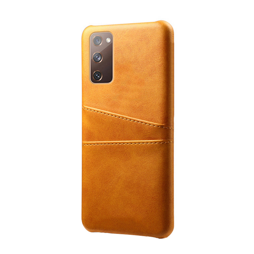 KSQ for Samsung Galaxy S20 FE 4G/FE 5G/S20 Lite/S20 FE 2022 PU Leather + Plastic Shell with Card Holder Slots - Orange