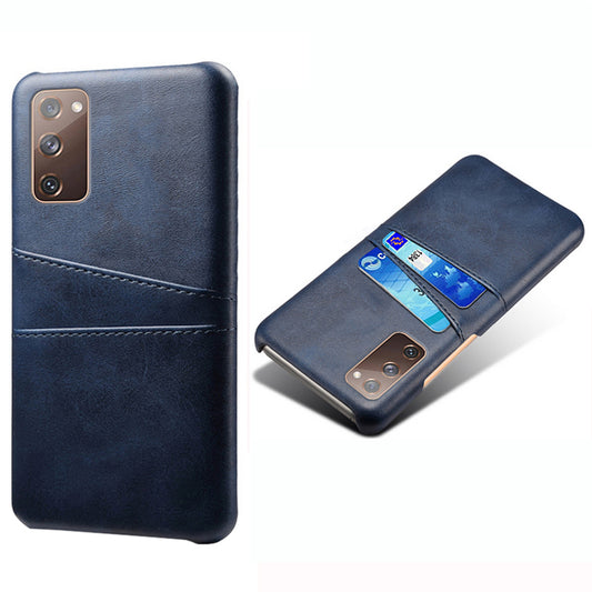KSQ for Samsung Galaxy S20 FE 4G/FE 5G/S20 Lite/S20 FE 2022 PU Leather + Plastic Shell with Card Holder Slots - Blue