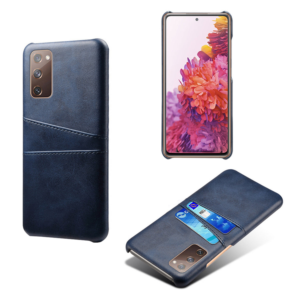 KSQ for Samsung Galaxy S20 FE 4G/FE 5G/S20 Lite/S20 FE 2022 PU Leather + Plastic Shell with Card Holder Slots - Blue