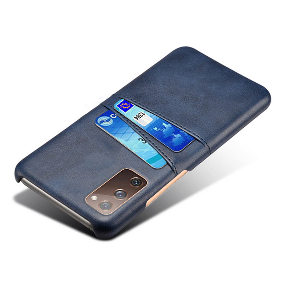 KSQ for Samsung Galaxy S20 FE 4G/FE 5G/S20 Lite/S20 FE 2022 PU Leather + Plastic Shell with Card Holder Slots - Blue