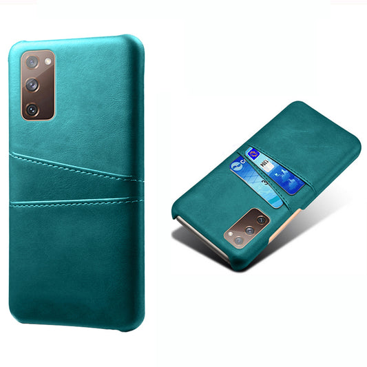 KSQ for Samsung Galaxy S20 FE 4G/FE 5G/S20 Lite/S20 FE 2022 PU Leather + Plastic Shell with Card Holder Slots - Green