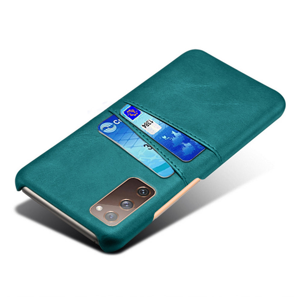 KSQ for Samsung Galaxy S20 FE 4G/FE 5G/S20 Lite/S20 FE 2022 PU Leather + Plastic Shell with Card Holder Slots - Green