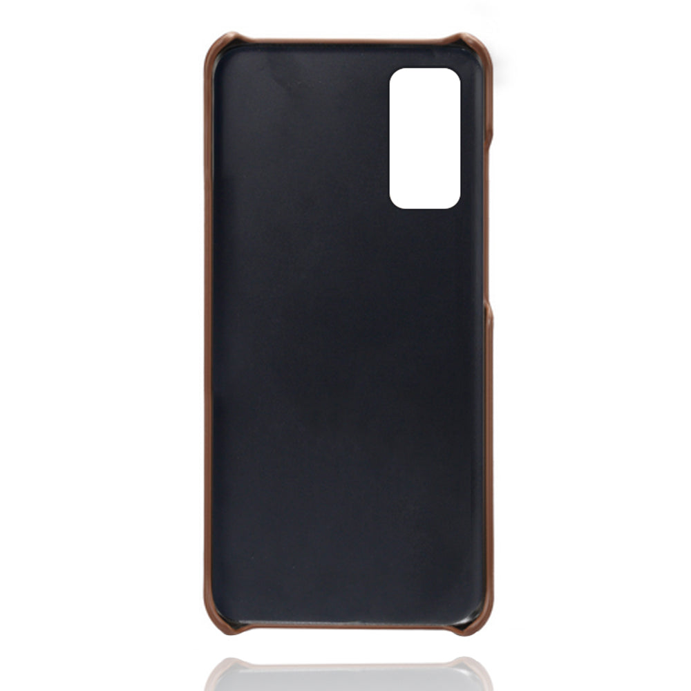 KSQ for Samsung Galaxy S20 FE 4G/FE 5G/S20 Lite/S20 FE 2022 PU Leather + Plastic Shell with Card Holder Slots - Brown
