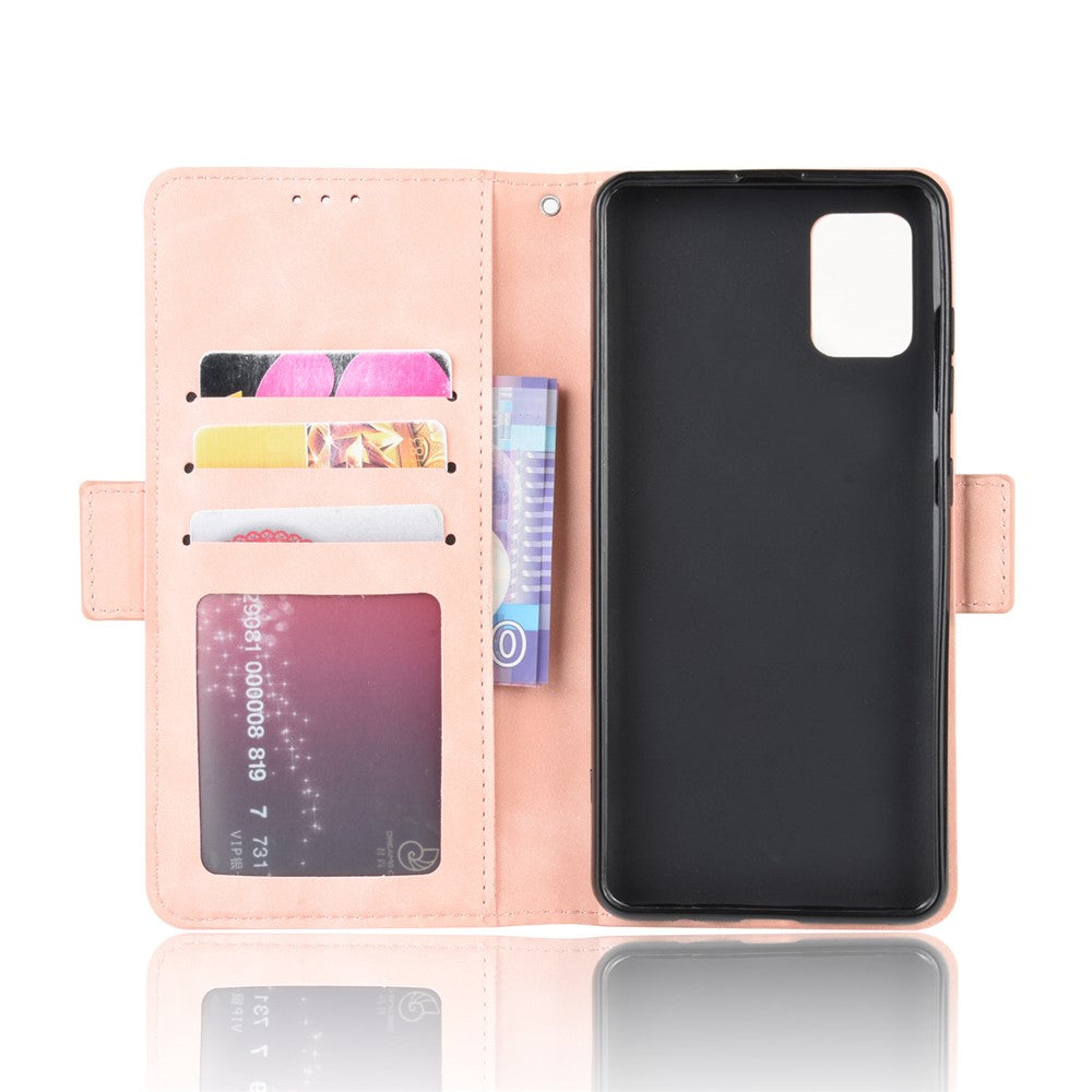 Leather Wallet Stand Protective Case for Samsung Galaxy M51 - Pink
