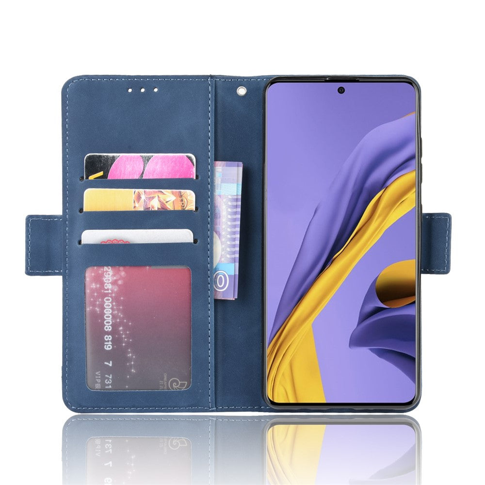 Leather Wallet Stand Protective Case for Samsung Galaxy M51 - Blue