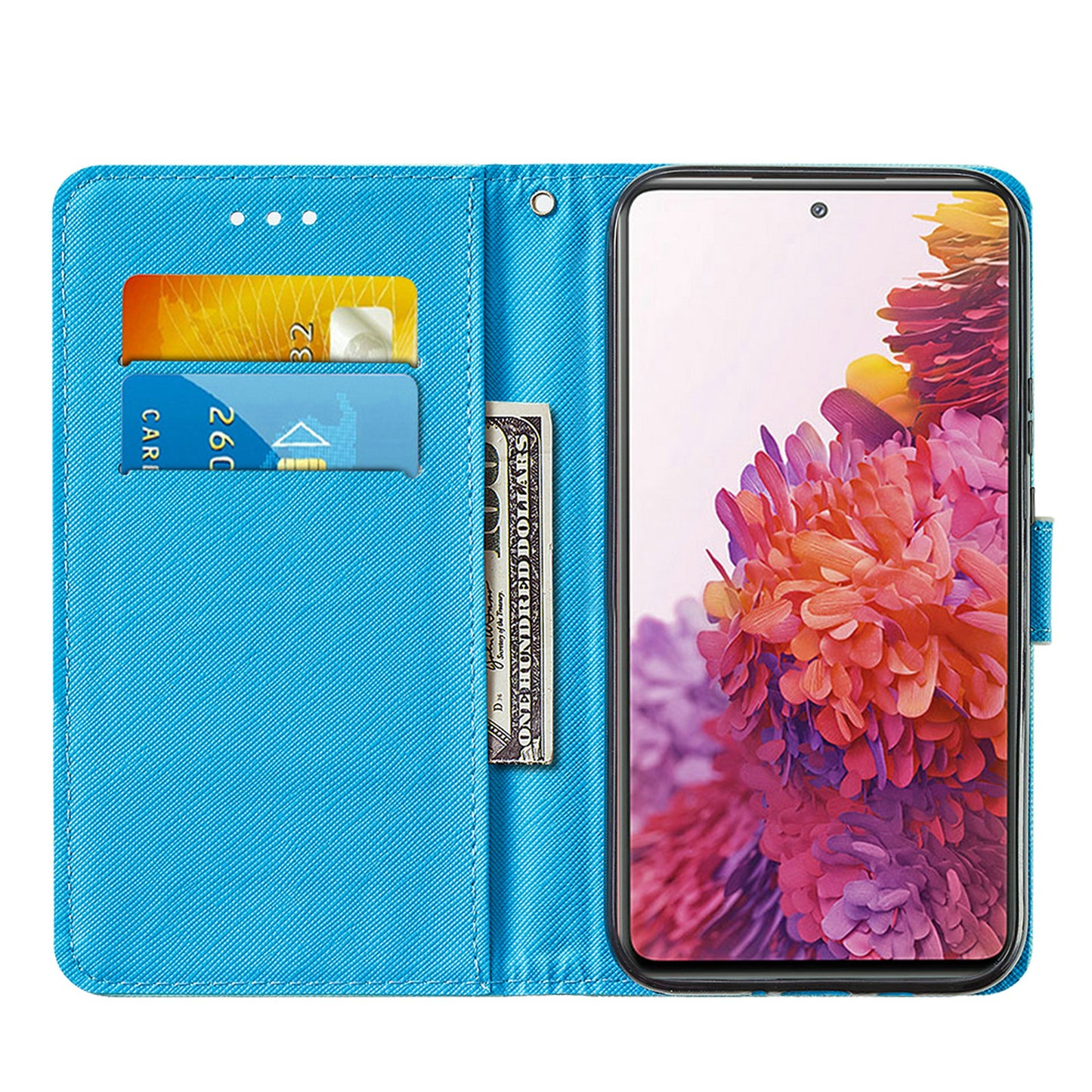 Cross Texture Pattern Printing Flip Leather Wallet Stand Cover for Samsung Galaxy S20 FE 4G/FE 5G/S20 Lite/S20 FE 2022 - Cyan