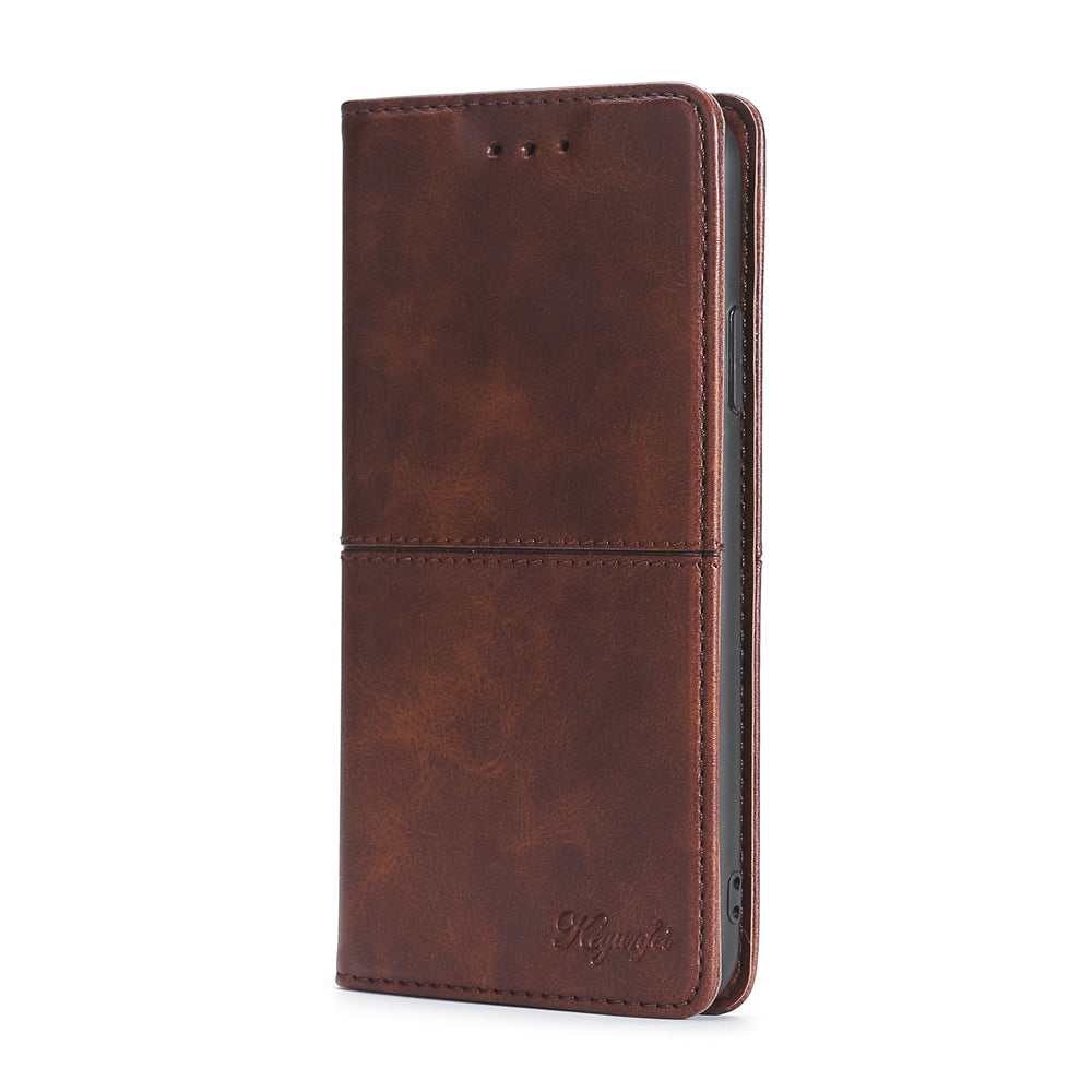 Auto-absorbed Leather Stand Case with Card Slots for Samsung Galaxy S20 FE 4G/FE 5G/S20 Lite/S20 FE 2022 - Dark Brown