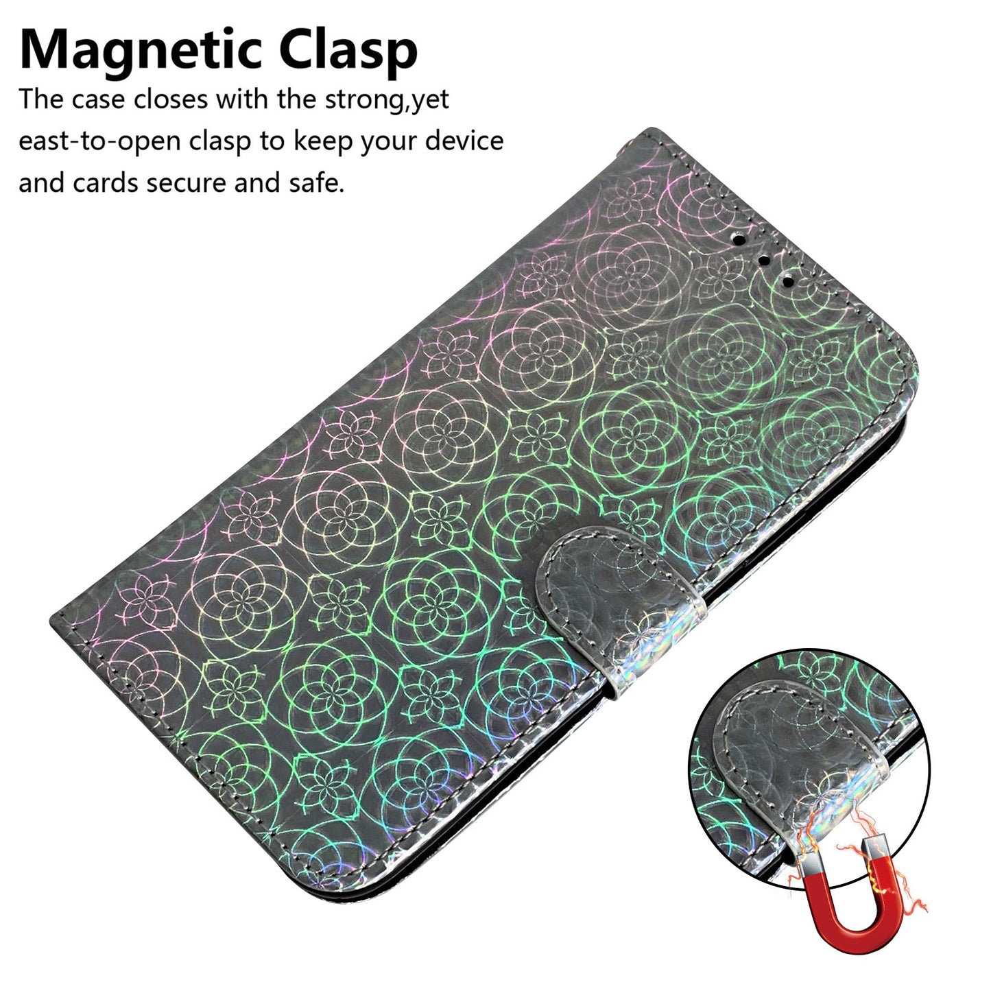 Flower Pattern Magnetic Leather Stand Case for Samsung Galaxy S20 FE/S20 Fan Edition/S20 FE 5G/S20 Fan Edition 5G/S20 Lite/S20 FE 2022 - Grey