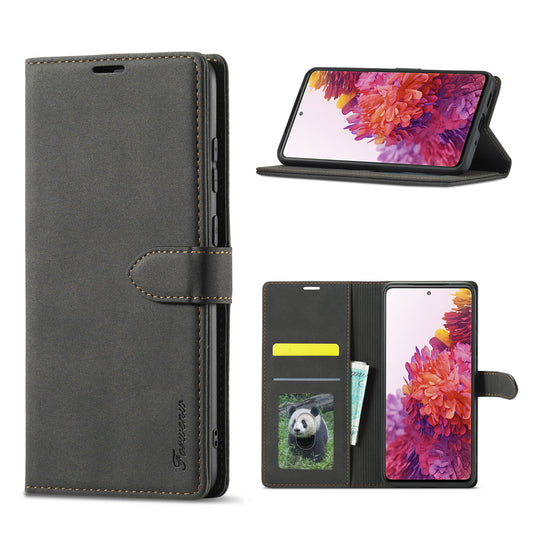 FORWENW F1 Series Case for Samsung Galaxy S20 FE/S20 Fan Edition/S20 FE 5G/S20 Fan Edition 5G/S20 Lite/S20 FE 2022 Leather Wallet Stand Cover - Black