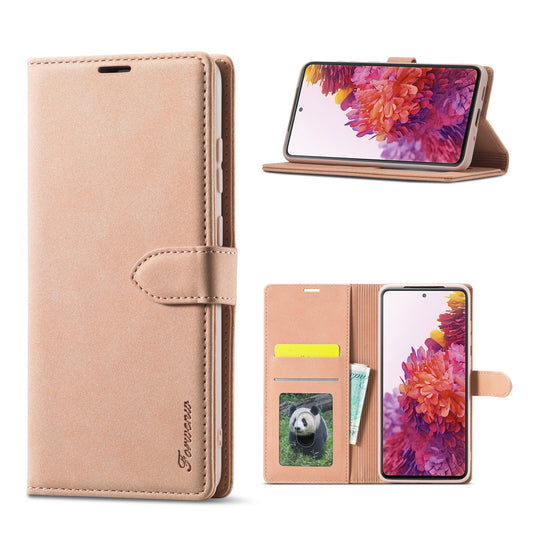 FORWENW F1 Series Case for Samsung Galaxy S20 FE/S20 Fan Edition/S20 FE 5G/S20 Fan Edition 5G/S20 Lite/S20 FE 2022 Leather Wallet Stand Cover - Pink