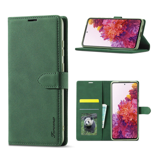 FORWENW F1 Series Case for Samsung Galaxy S20 FE/S20 Fan Edition/S20 FE 5G/S20 Fan Edition 5G/S20 Lite/S20 FE 2022 Leather Wallet Stand Cover - Green