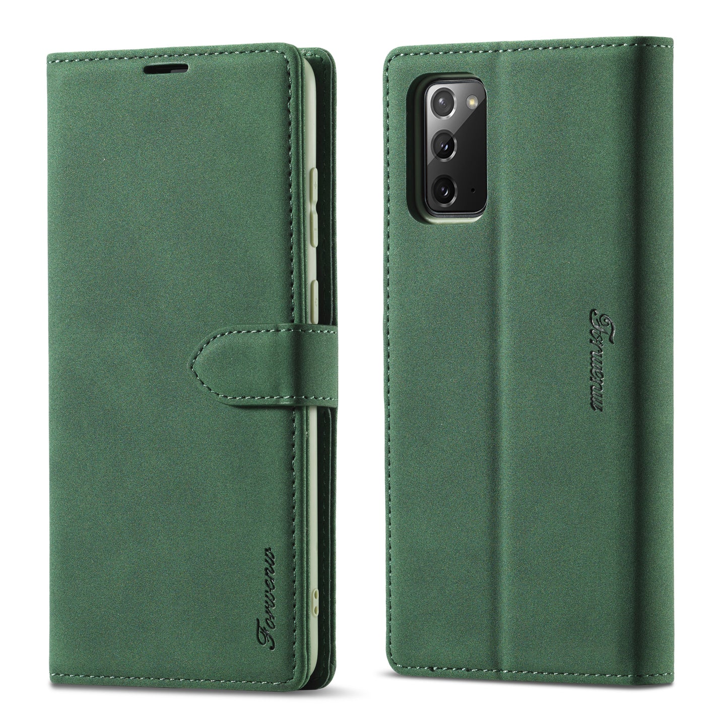 FORWENW F1 Series Case for Samsung Galaxy S20 FE/S20 Fan Edition/S20 FE 5G/S20 Fan Edition 5G/S20 Lite/S20 FE 2022 Leather Wallet Stand Cover - Green