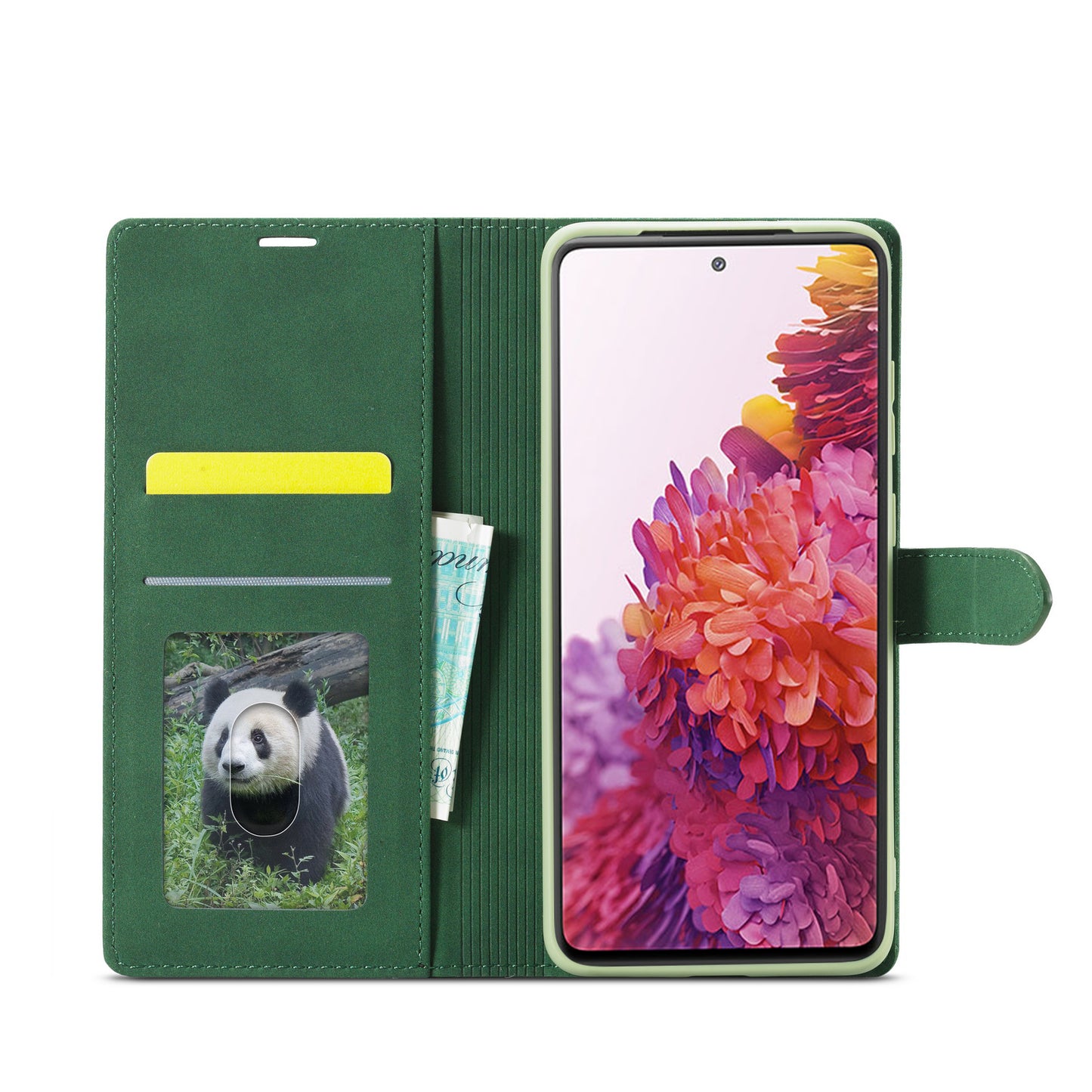 FORWENW F1 Series Case for Samsung Galaxy S20 FE/S20 Fan Edition/S20 FE 5G/S20 Fan Edition 5G/S20 Lite/S20 FE 2022 Leather Wallet Stand Cover - Green
