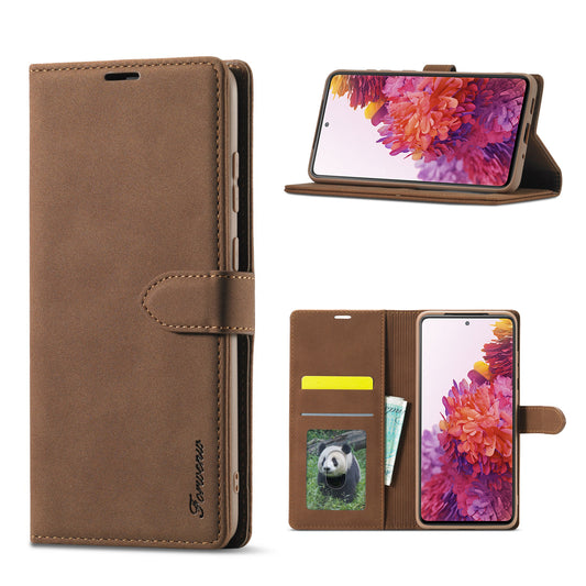 FORWENW F1 Series Case for Samsung Galaxy S20 FE/S20 Fan Edition/S20 FE 5G/S20 Fan Edition 5G/S20 Lite/S20 FE 2022 Leather Wallet Stand Cover - Brown