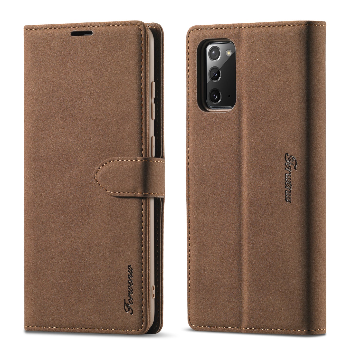 FORWENW F1 Series Case for Samsung Galaxy S20 FE/S20 Fan Edition/S20 FE 5G/S20 Fan Edition 5G/S20 Lite/S20 FE 2022 Leather Wallet Stand Cover - Brown