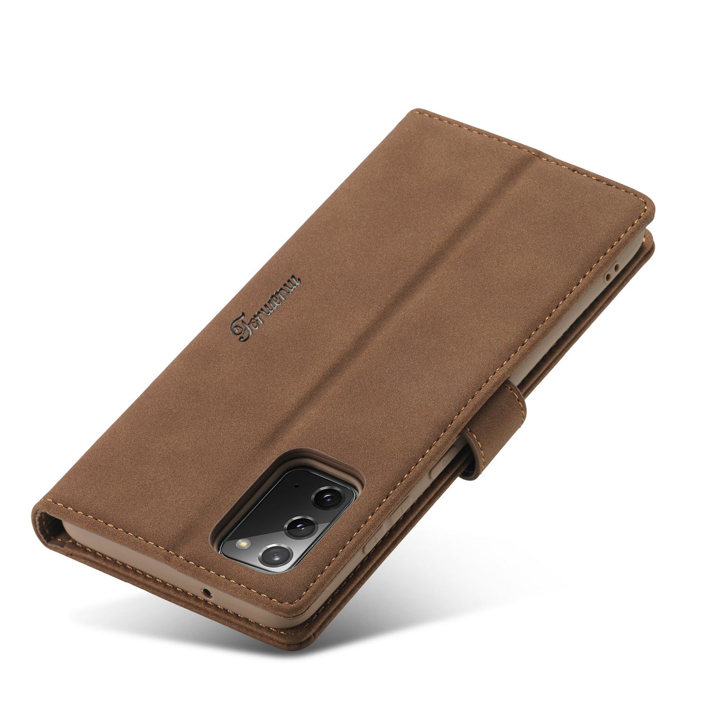 FORWENW F1 Series Case for Samsung Galaxy S20 FE/S20 Fan Edition/S20 FE 5G/S20 Fan Edition 5G/S20 Lite/S20 FE 2022 Leather Wallet Stand Cover - Brown