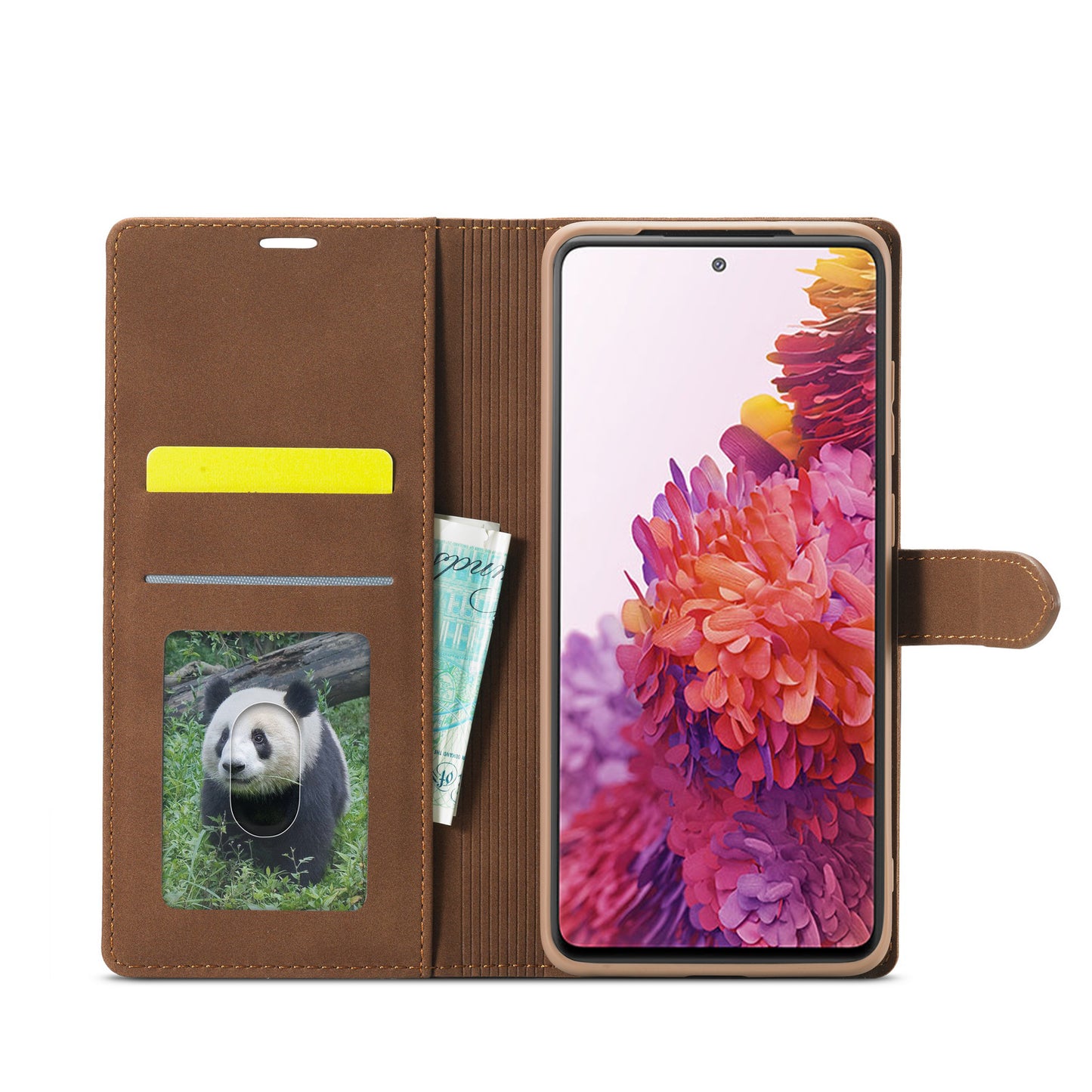 FORWENW F1 Series Case for Samsung Galaxy S20 FE/S20 Fan Edition/S20 FE 5G/S20 Fan Edition 5G/S20 Lite/S20 FE 2022 Leather Wallet Stand Cover - Brown
