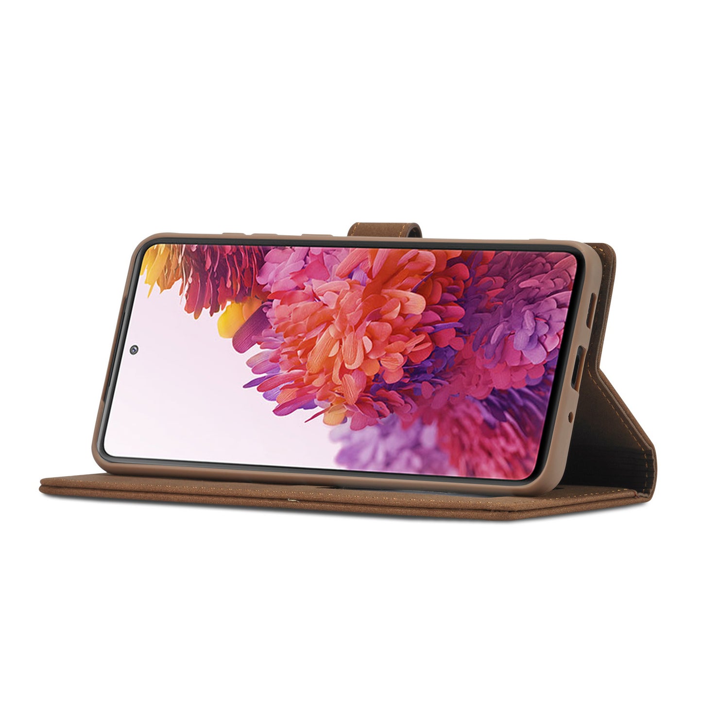 FORWENW F1 Series Case for Samsung Galaxy S20 FE/S20 Fan Edition/S20 FE 5G/S20 Fan Edition 5G/S20 Lite/S20 FE 2022 Leather Wallet Stand Cover - Brown