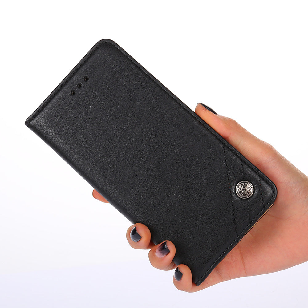 Leather Wallet Phone Case without Magnetic Buckle for Samsung Galaxy S20 Ultra - Black
